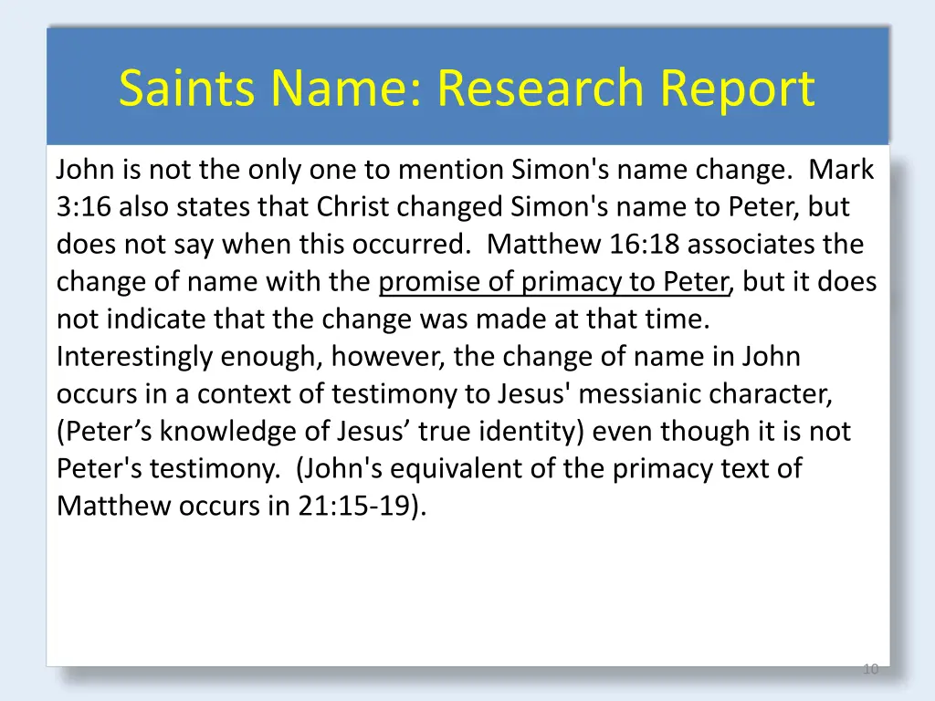 saints name research report 5