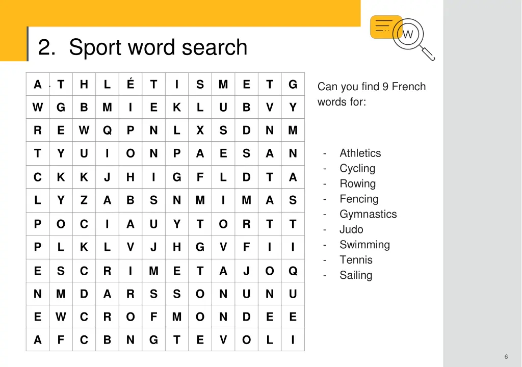 2 sport word search