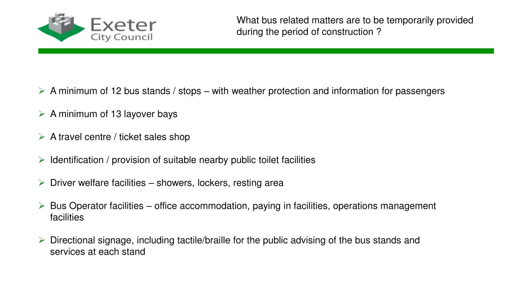 what bus related matters are to be temporarily