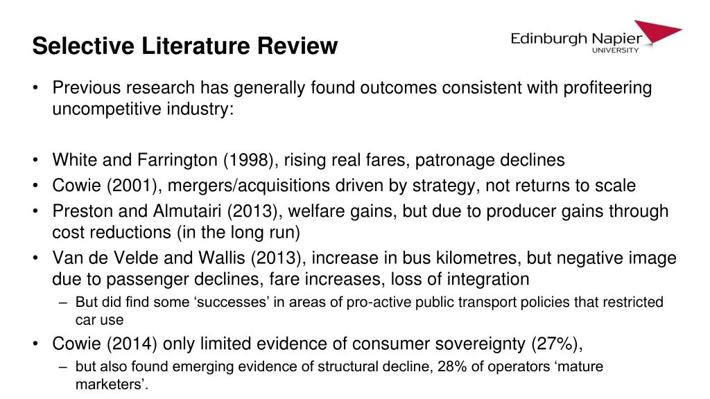 selective literature review