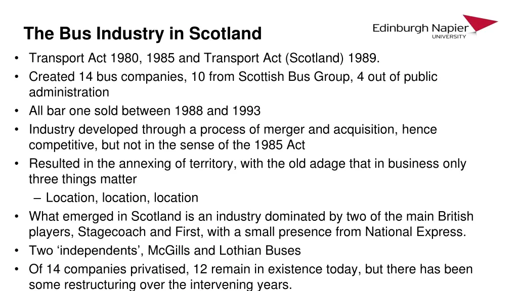 the bus industry in scotland