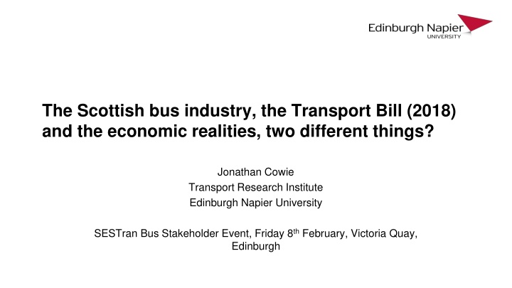 the scottish bus industry the transport bill 2018