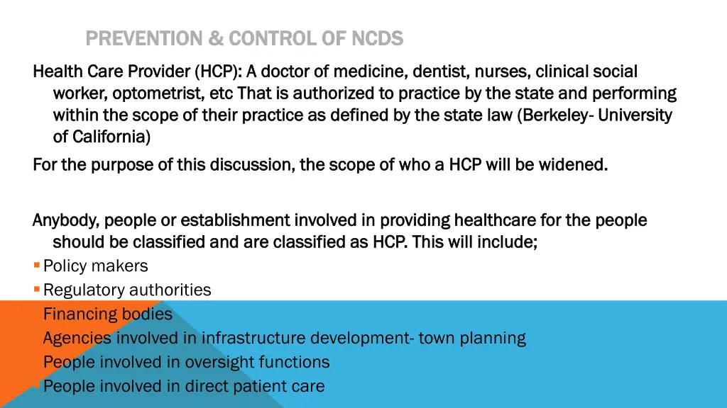 prevention control of ncds prevention control