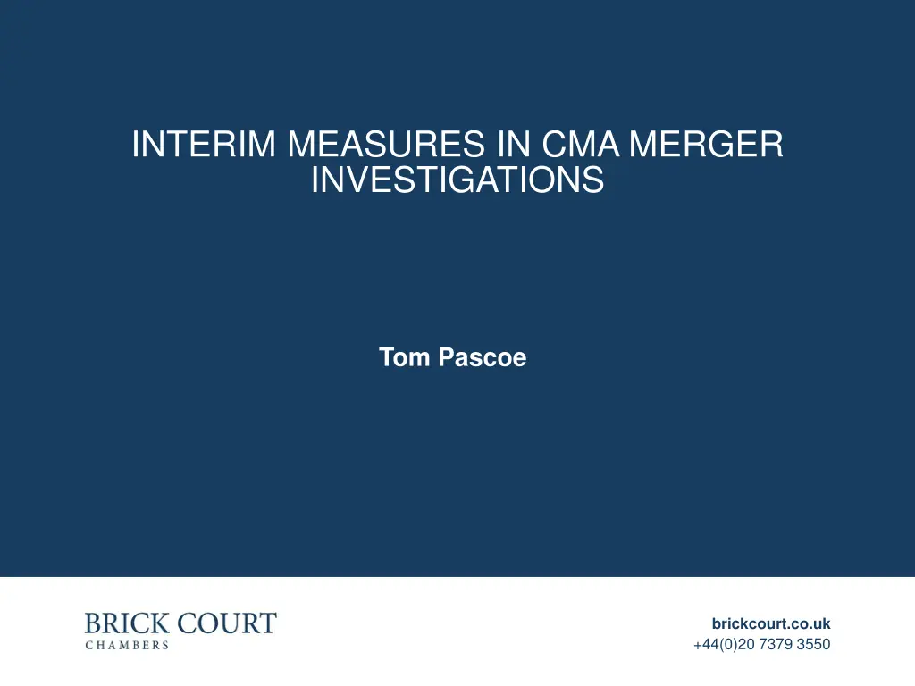 interim measures in cma merger investigations