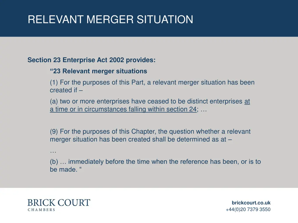 relevant merger situation