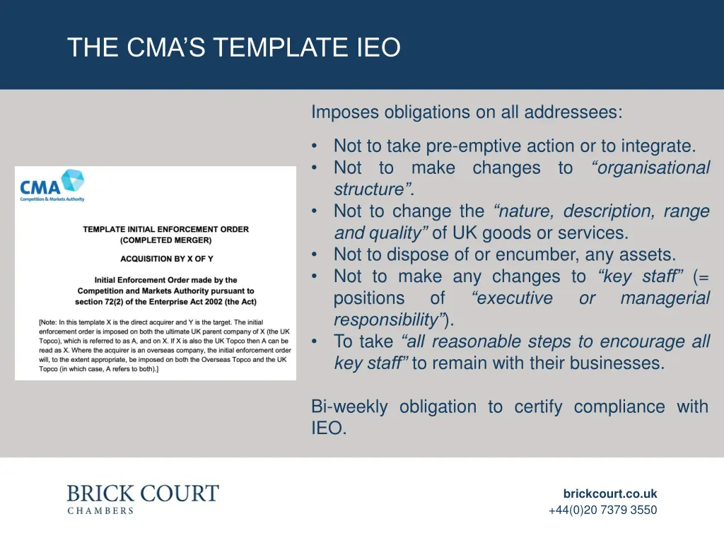 the cma s template ieo