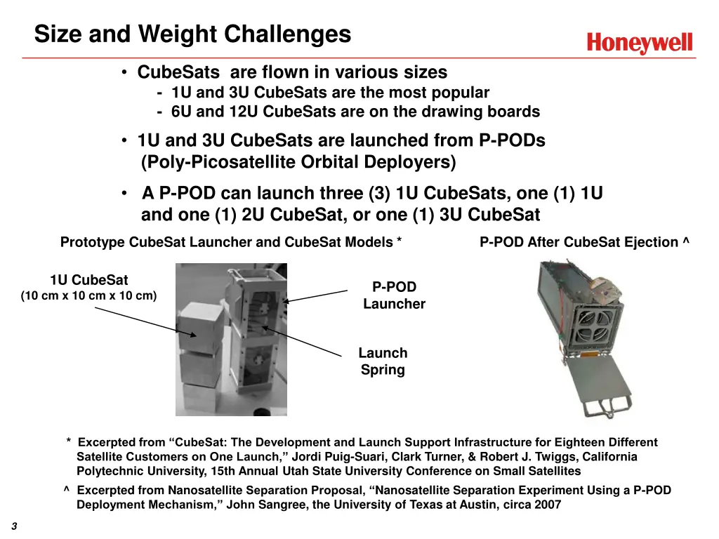 size and weight challenges