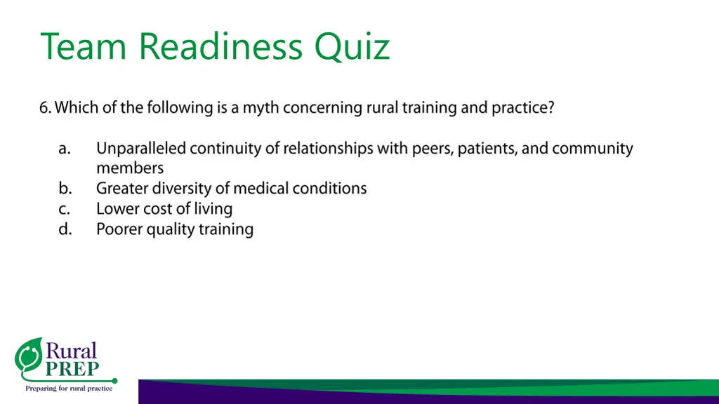 team readiness quiz 11