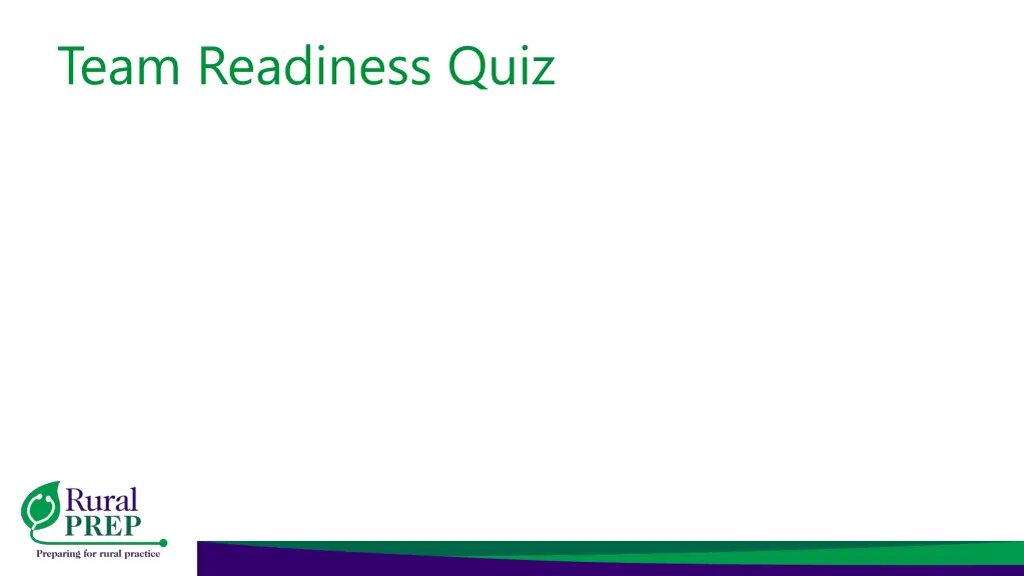 team readiness quiz