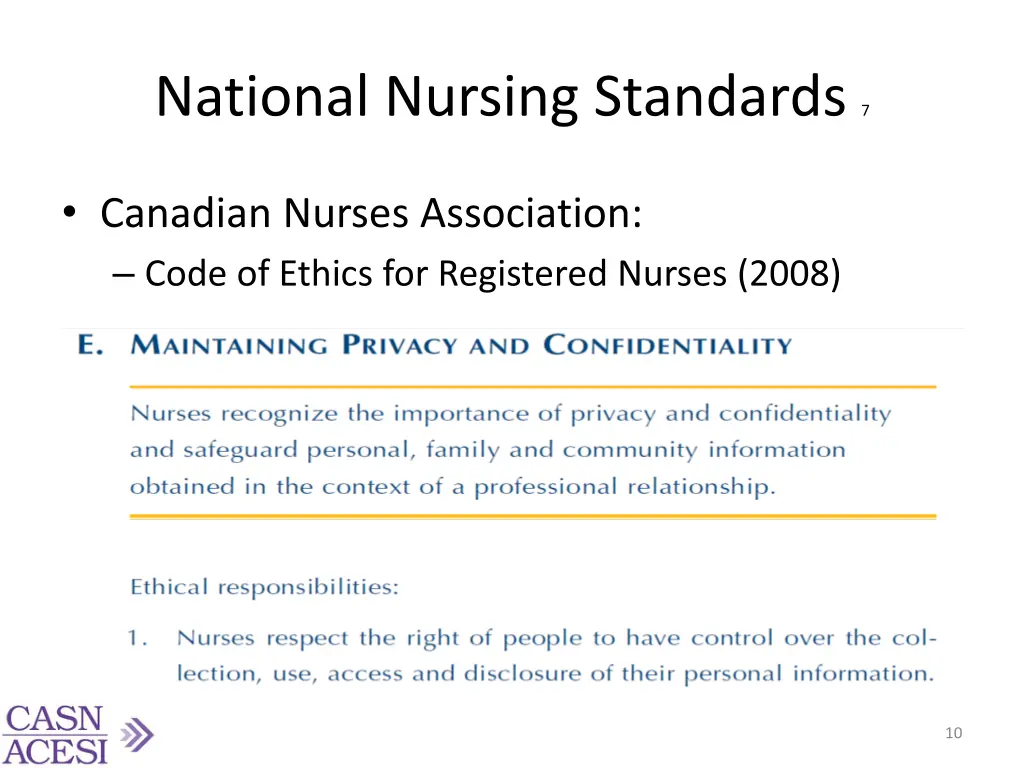 national nursing standards 7