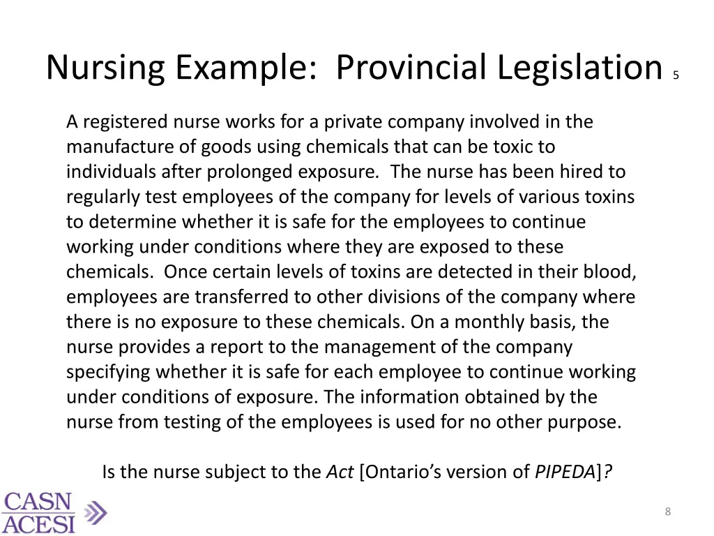 nursing example provincial legislation 5