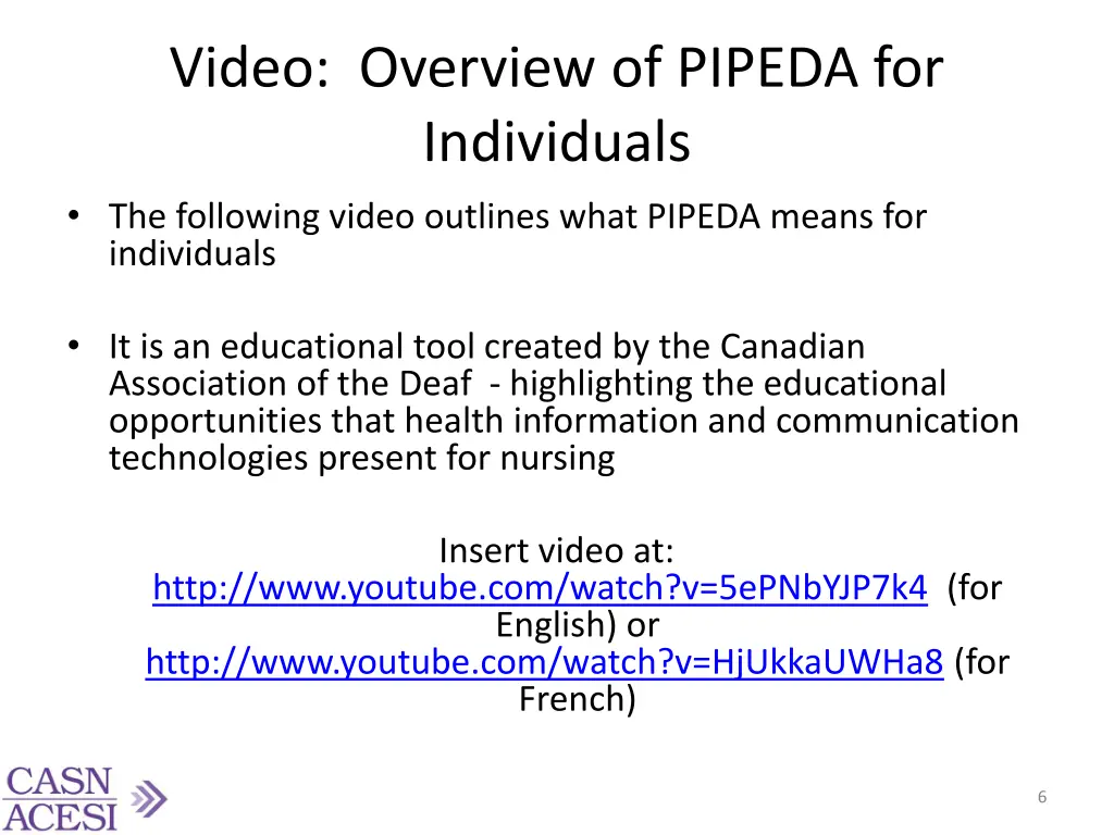 video overview of pipeda for individuals