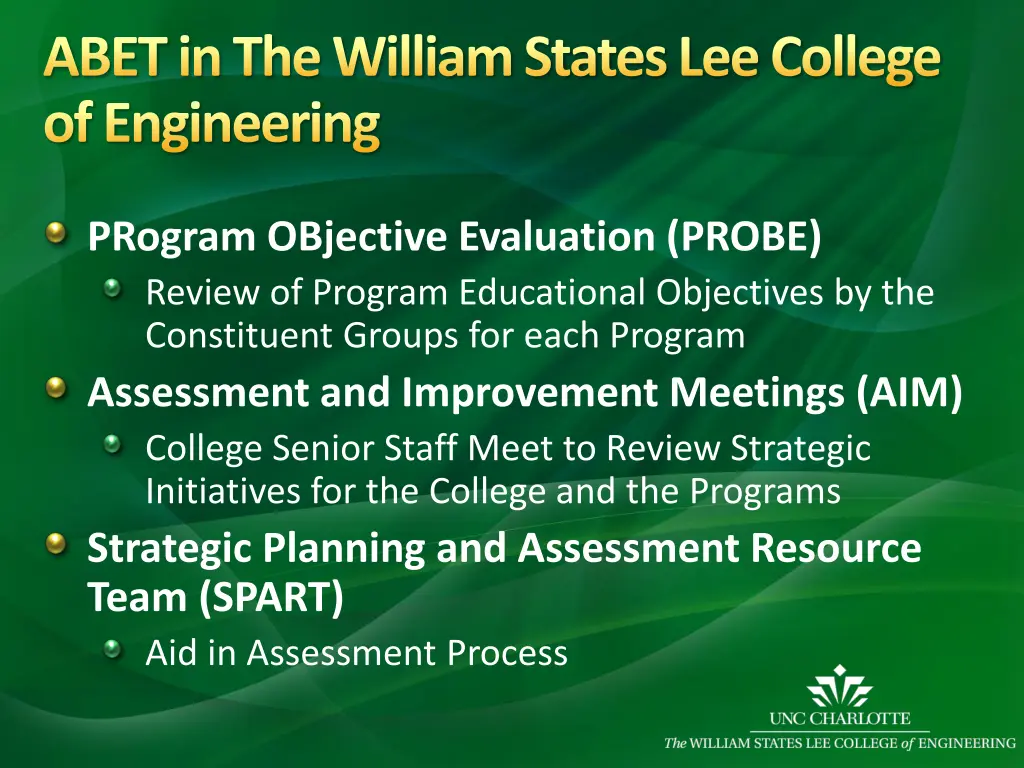 abet in the william states lee college 1