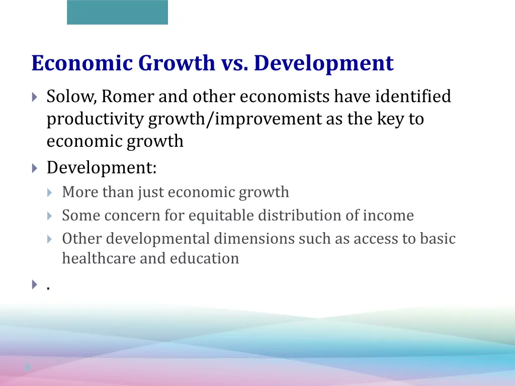 economic growth vs development