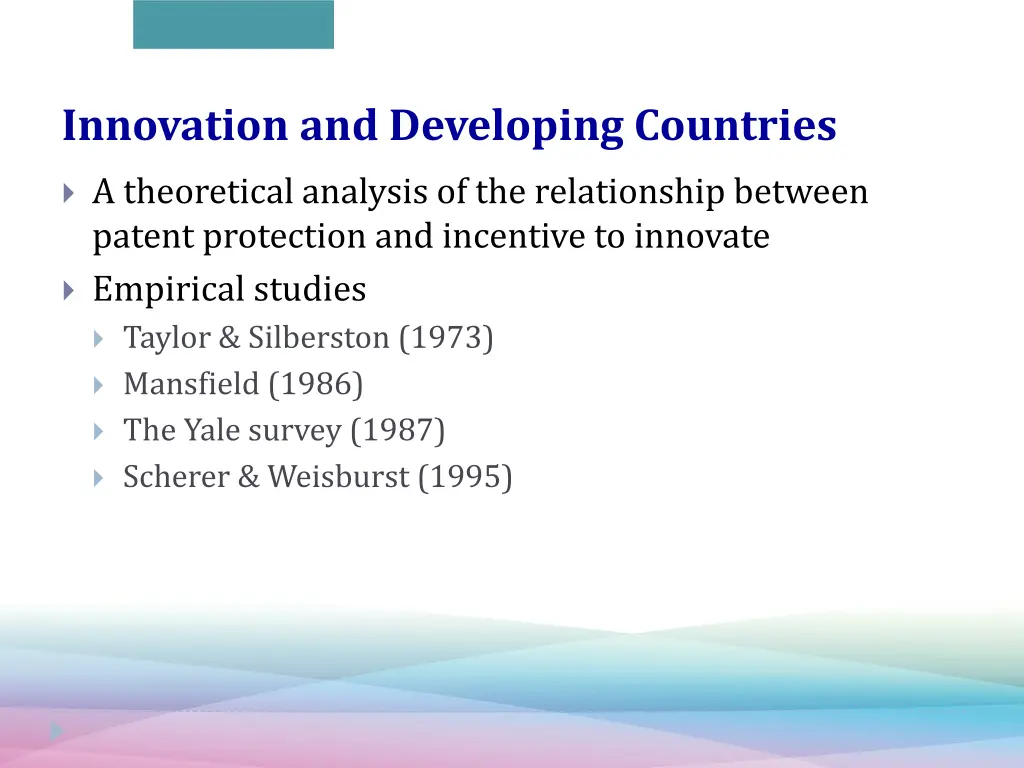 innovation and developing countries