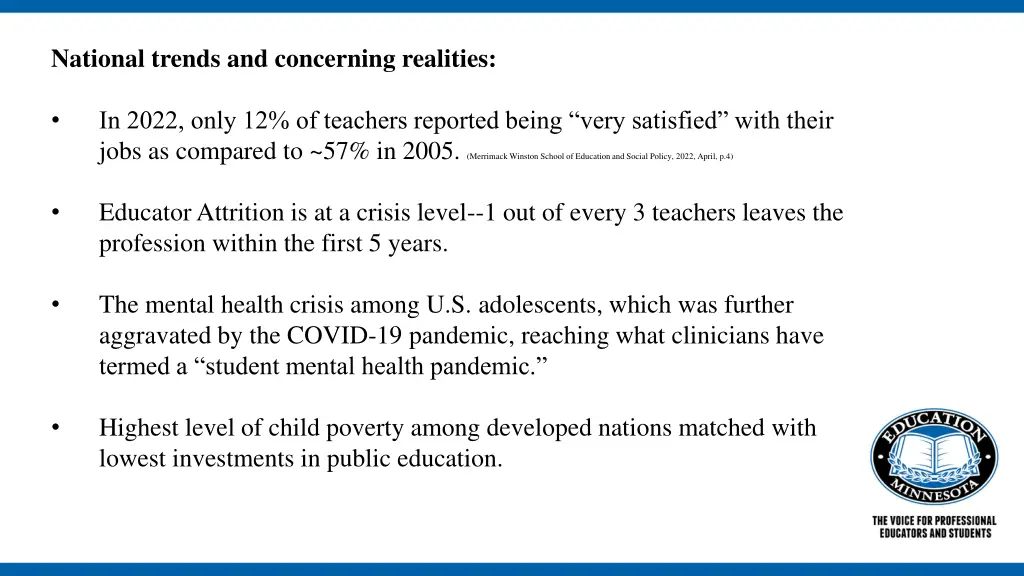 national trends and concerning realities