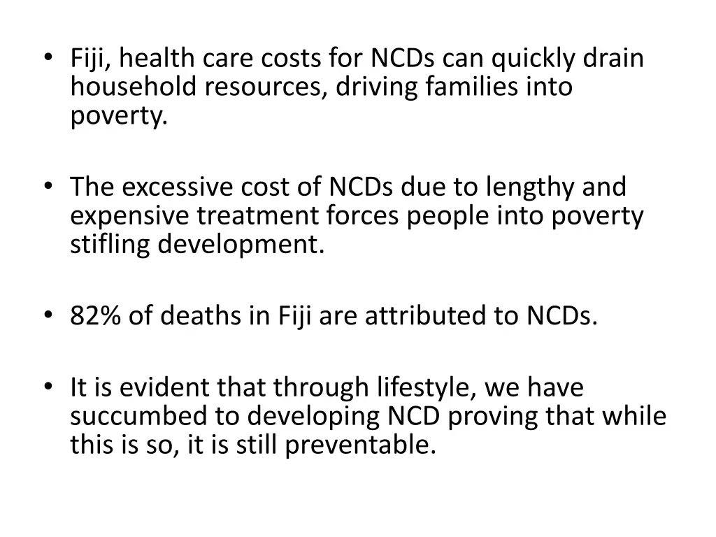 fiji health care costs for ncds can quickly drain