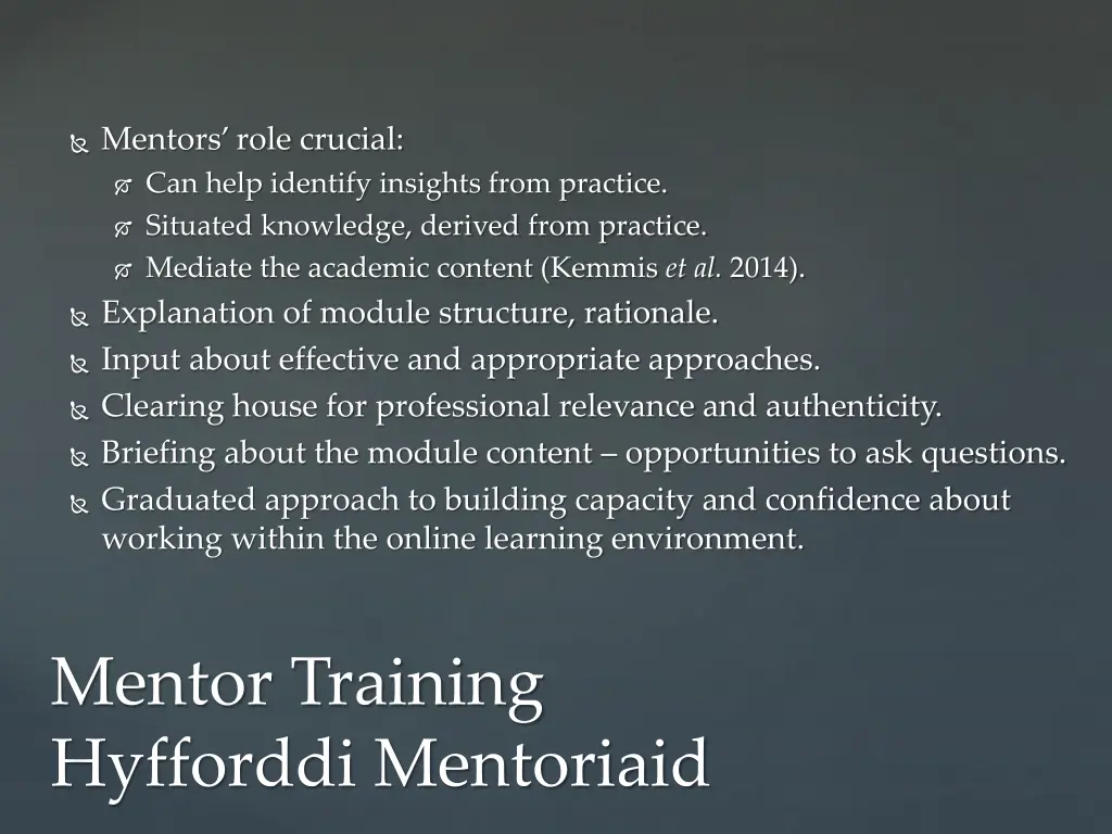 mentors role crucial