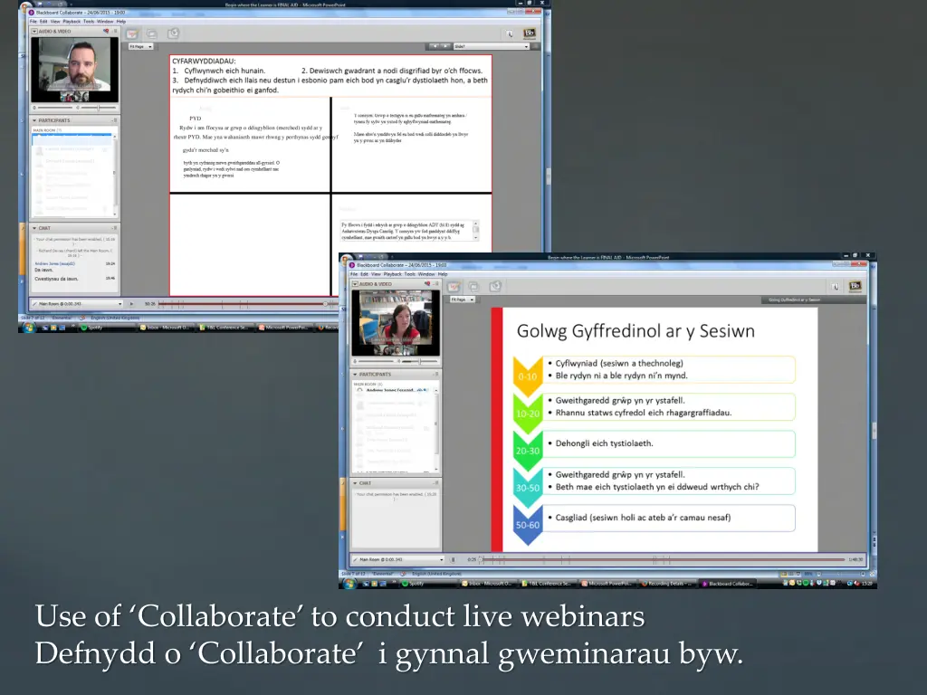 use of collaborate to conduct live webinars