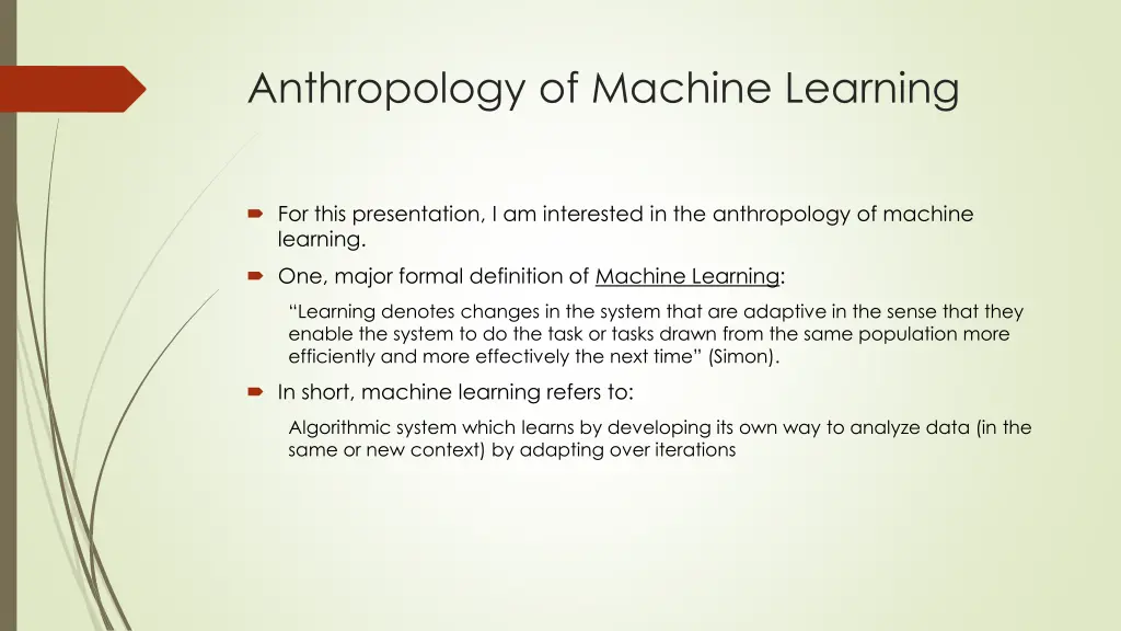 anthropology of machine learning