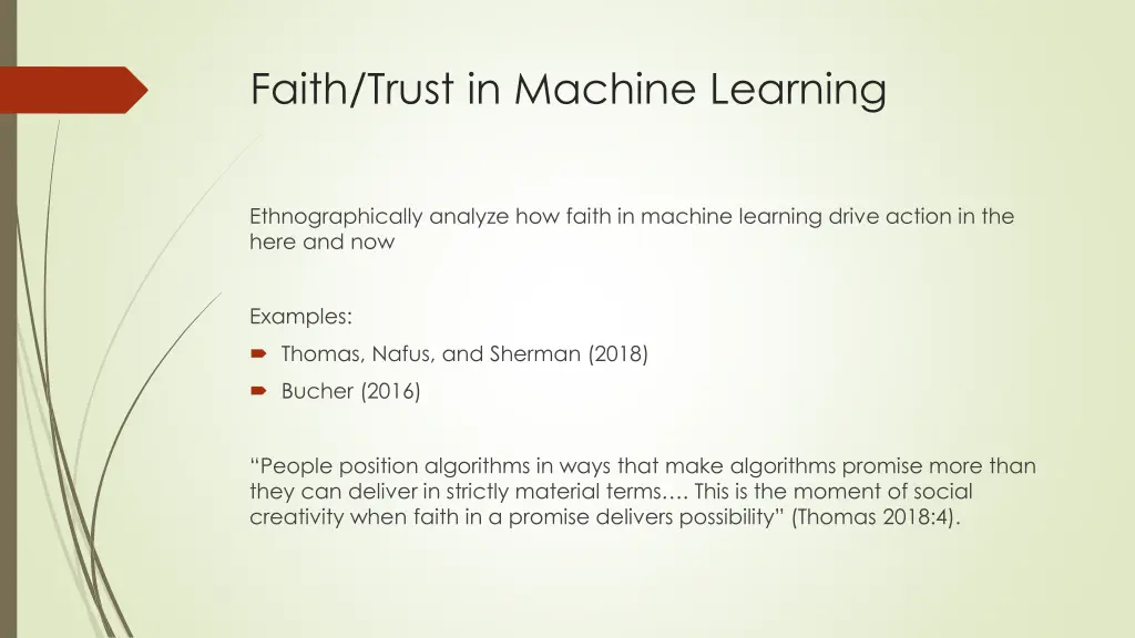 faith trust in machine learning