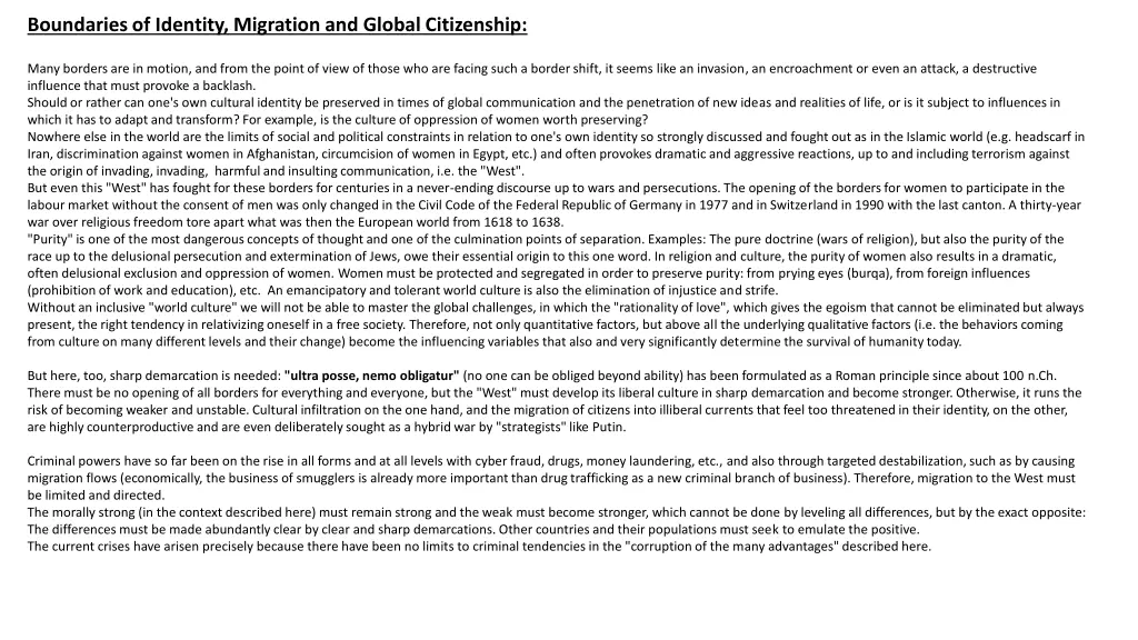 boundaries of identity migration and global