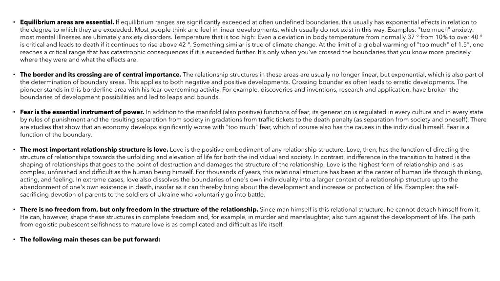 equilibrium areas are essential if equilibrium