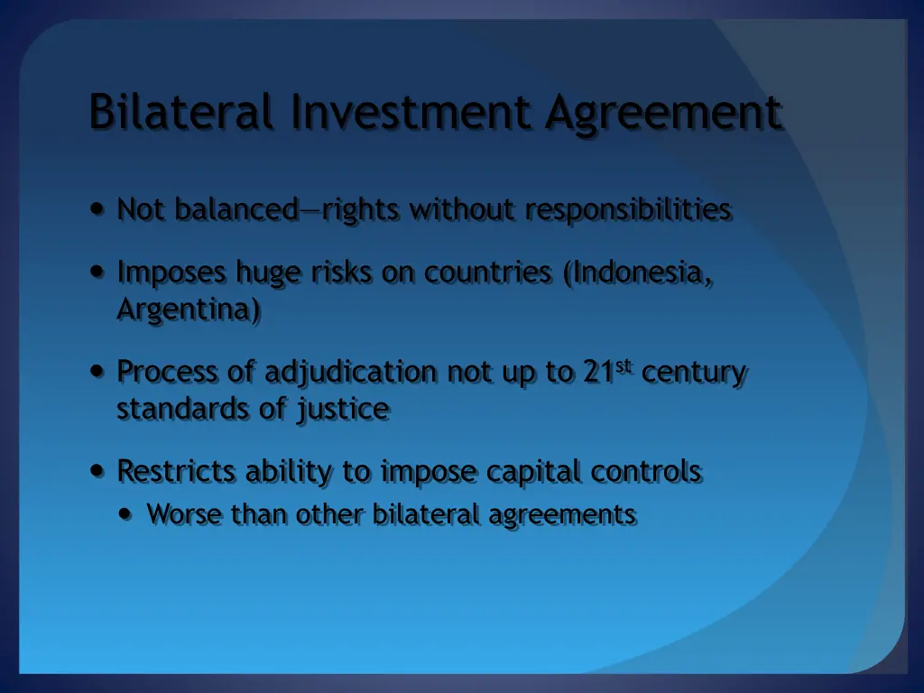 bilateral investment agreement