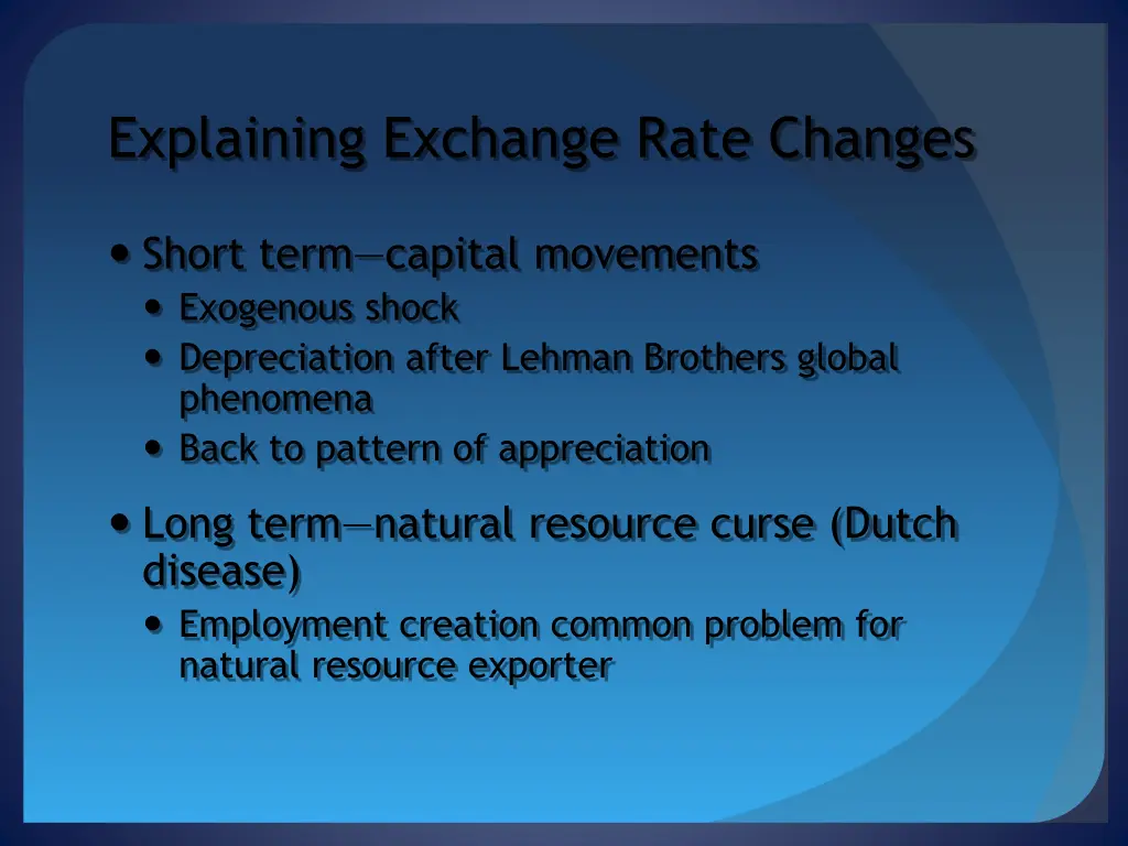 explaining exchange rate changes