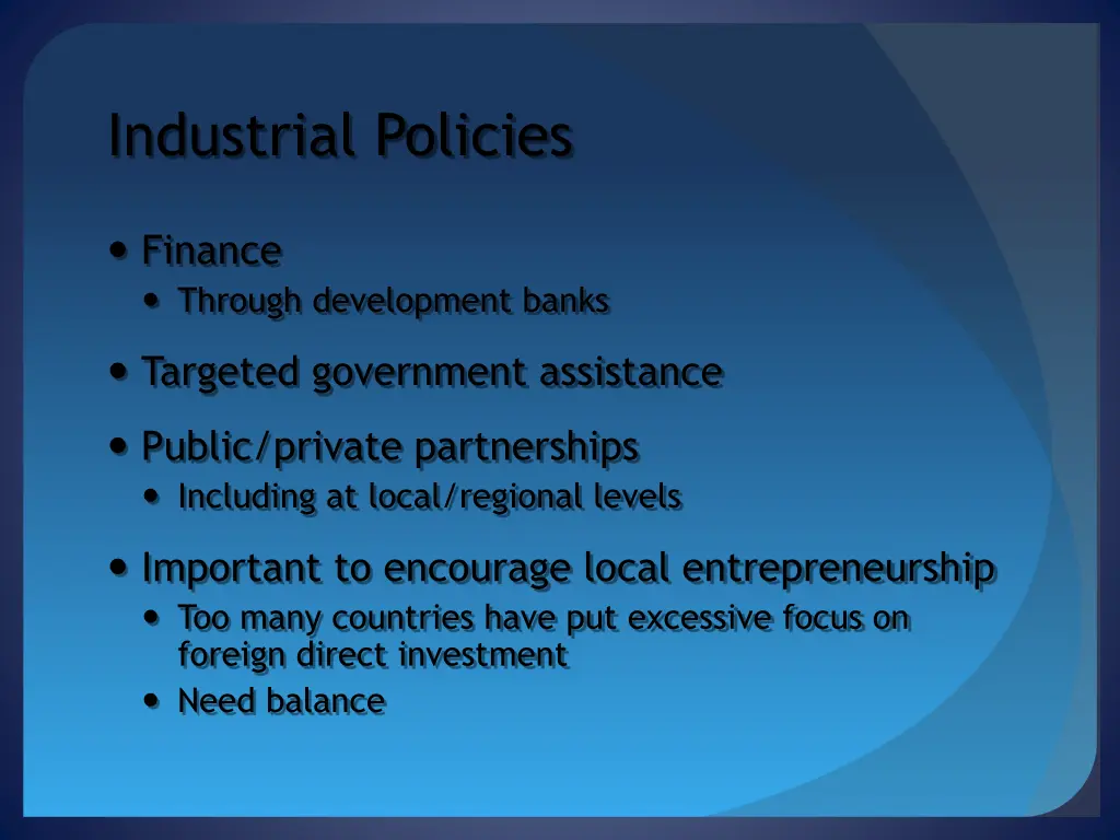 industrial policies