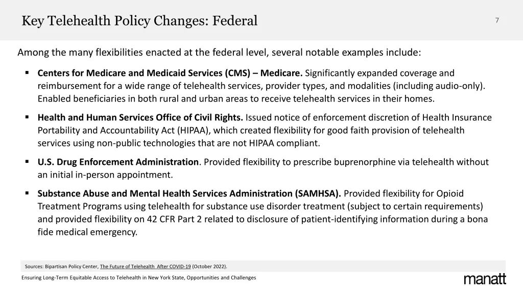 key telehealth policy changes federal