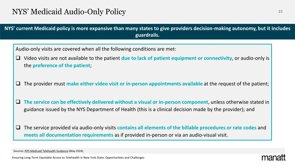 nys medicaid audio only policy