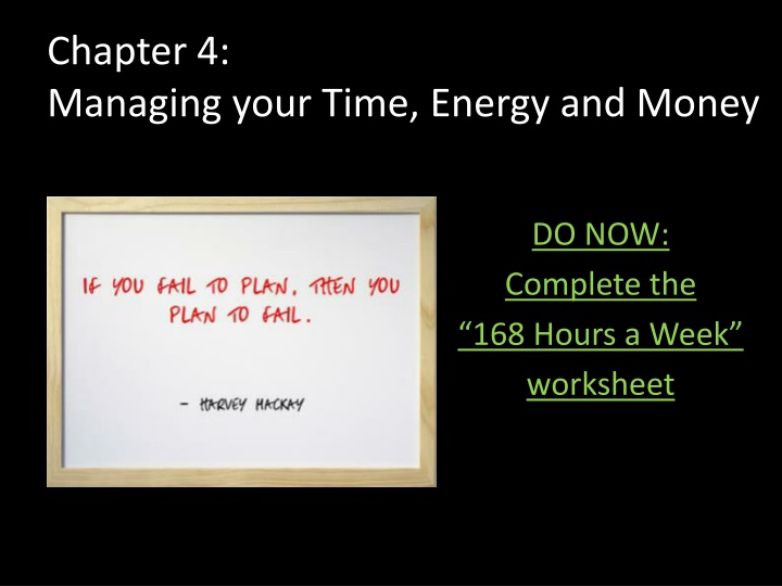 chapter 4 managing your time energy and money