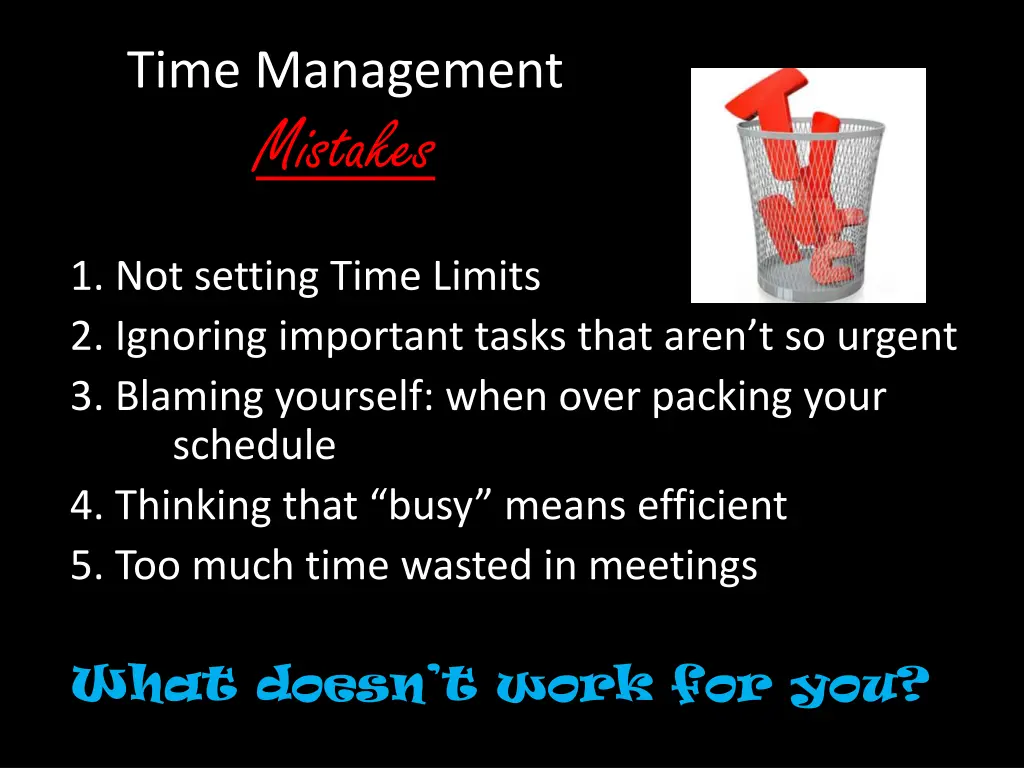 time management mistakes