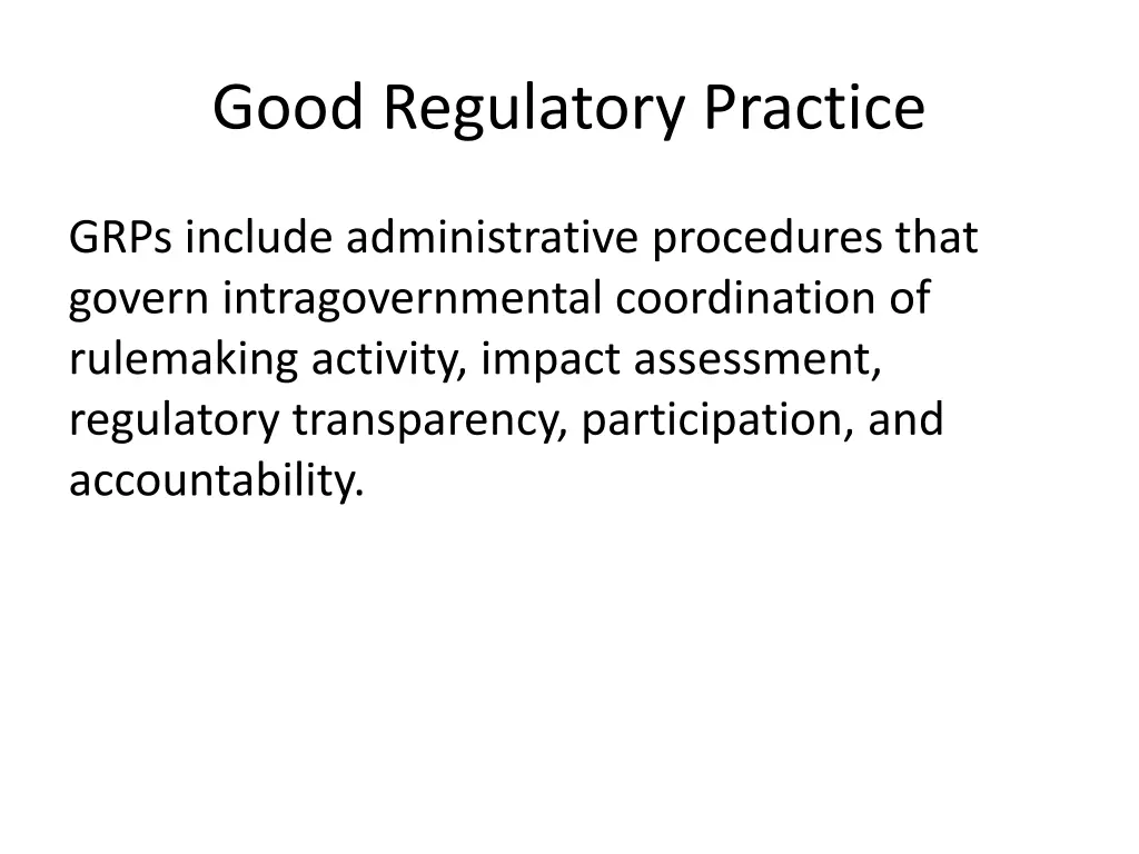 good regulatory practice