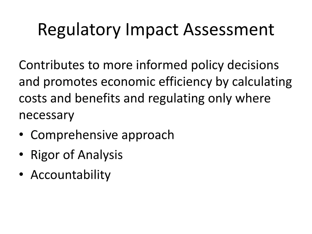 regulatory impact assessment