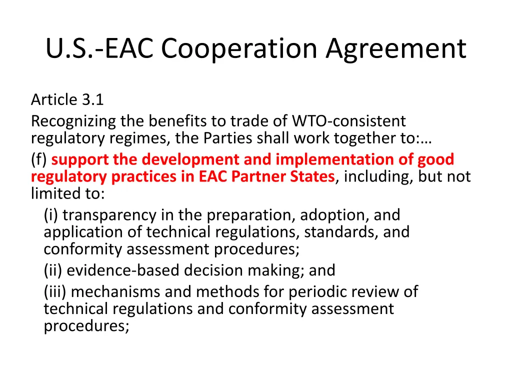 u s eac cooperation agreement