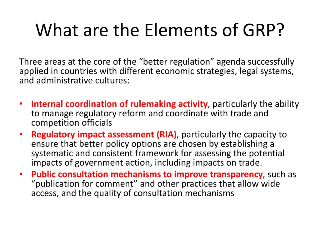 what are the elements of grp