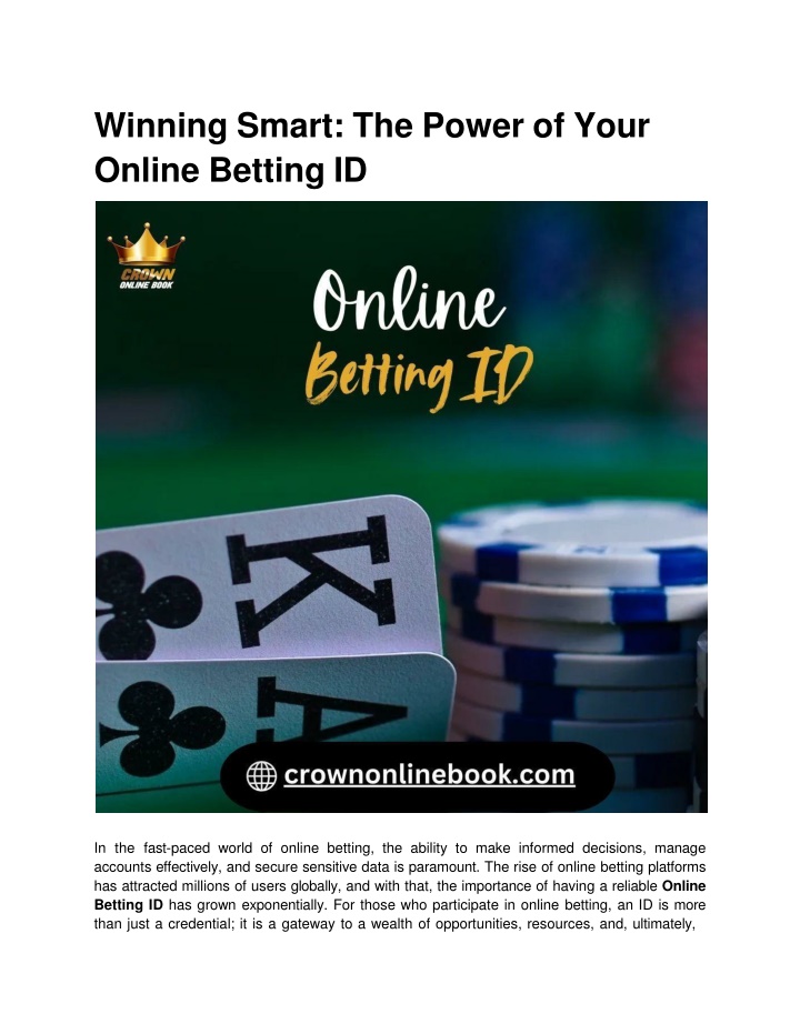 winning smart the power of your online betting id