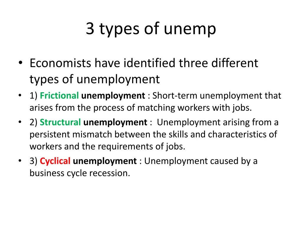 3 types of unemp