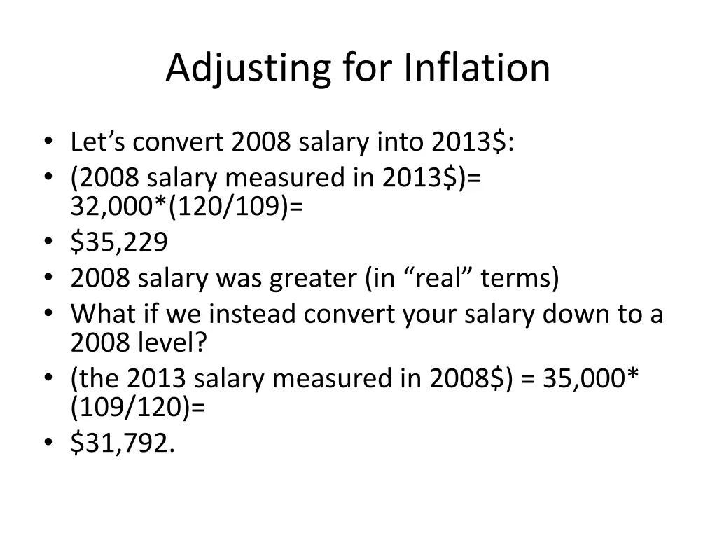 adjusting for inflation 1