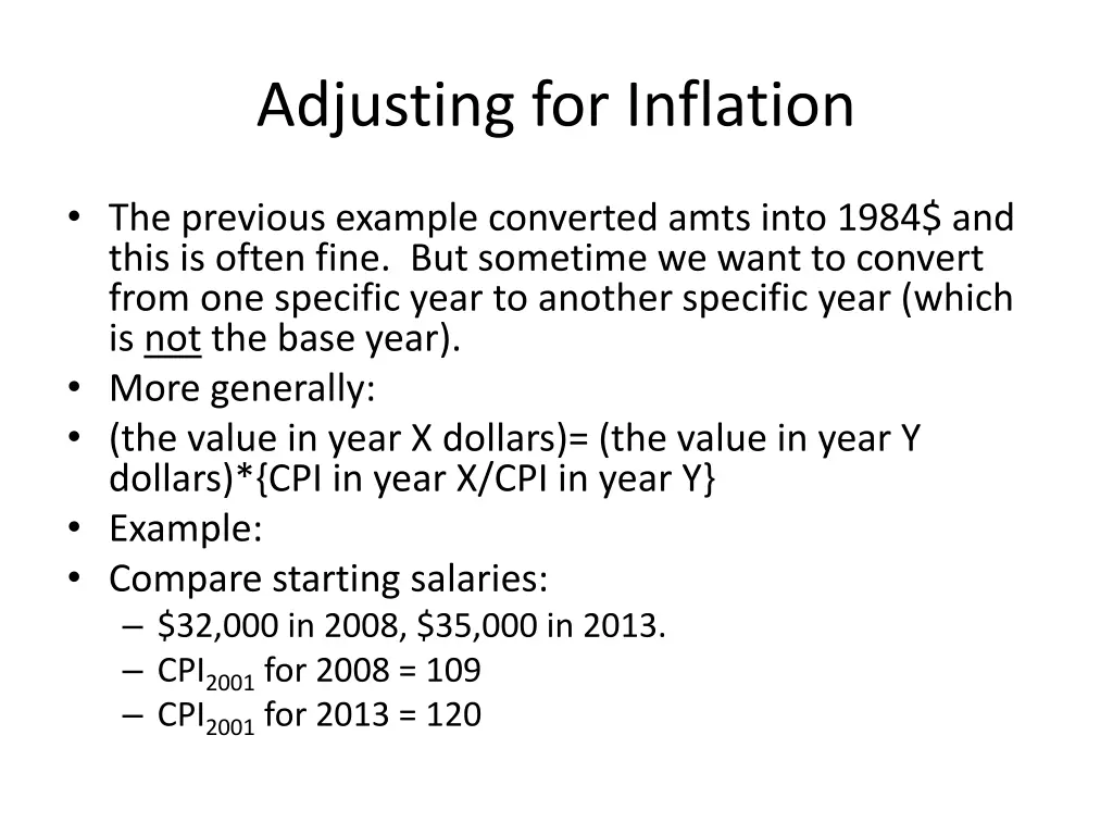 adjusting for inflation