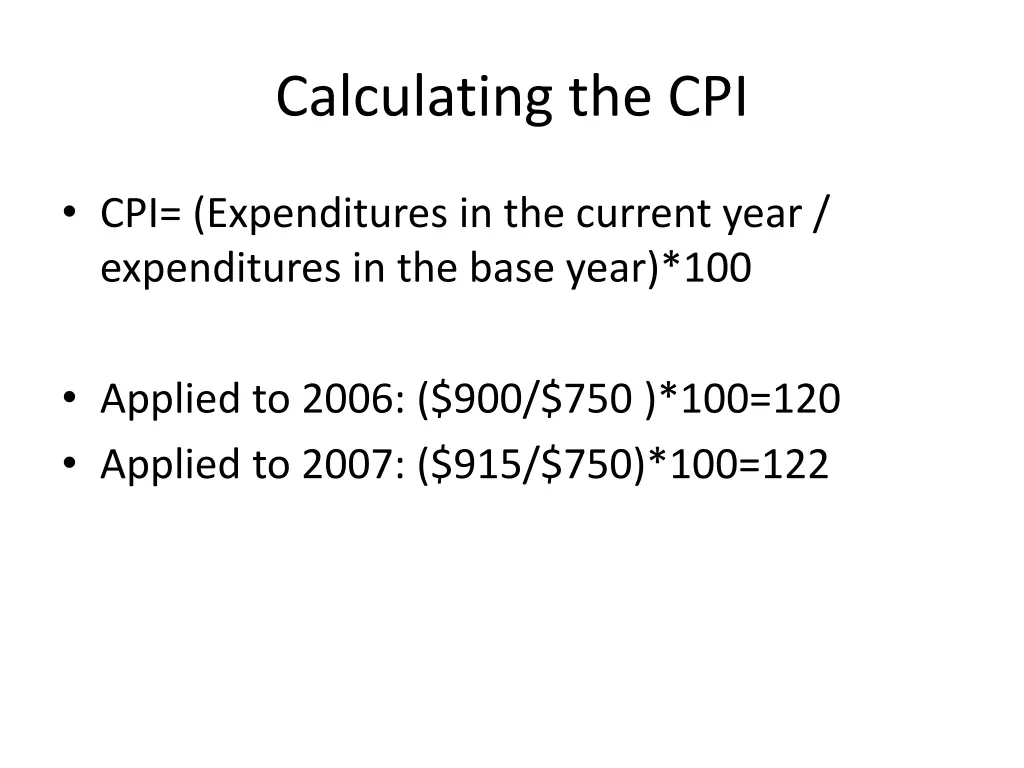 calculating the cpi