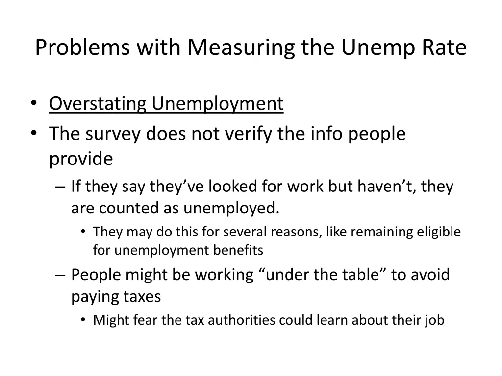 problems with measuring the unemp rate 2