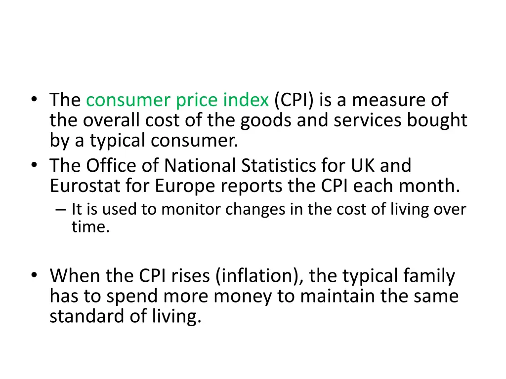 the consumer price index cpi is a measure