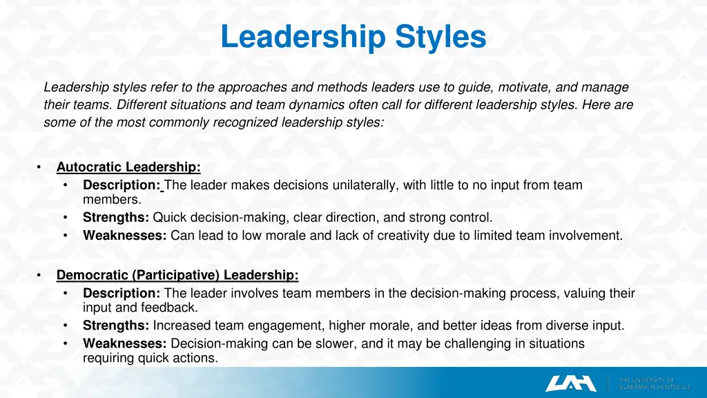 leadership styles