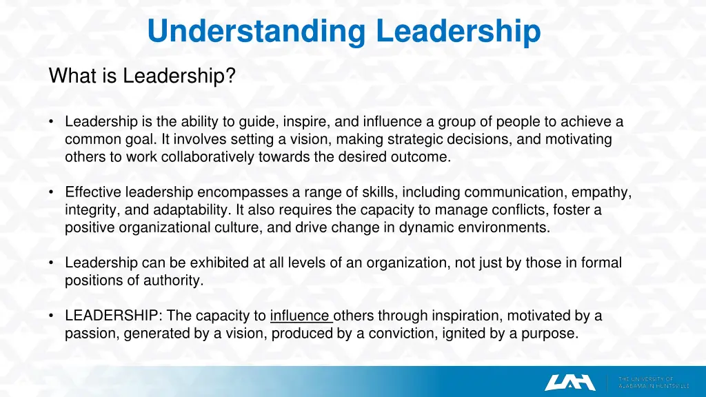 understanding leadership