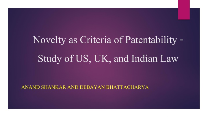 novelty as criteria of patentability study