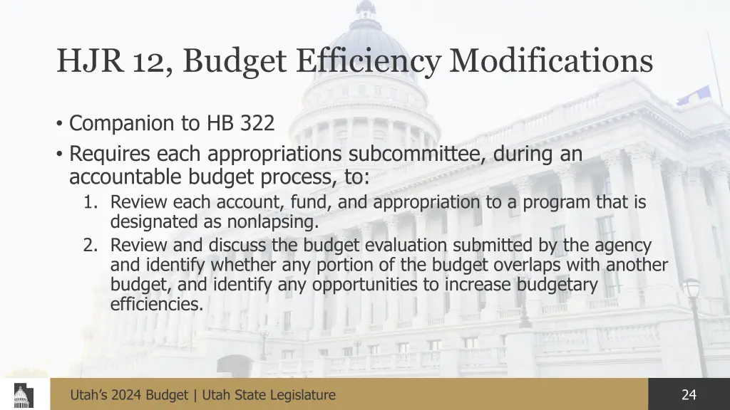 hjr 12 budget efficiency modifications