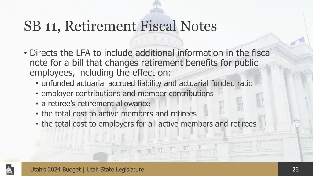 sb 11 retirement fiscal notes